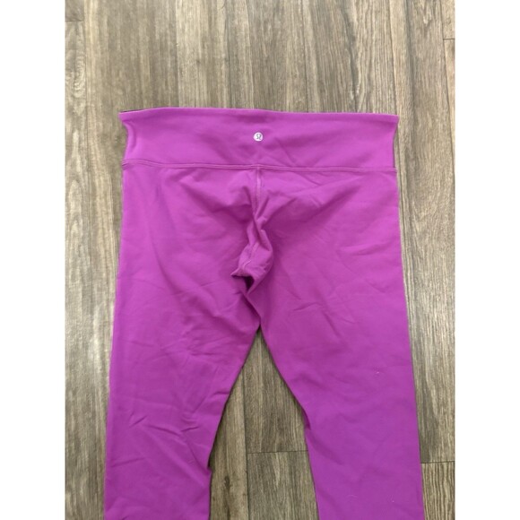 LULULEMON WUNDER UNDER REVERSIBLE CROP LEGGINGS BLACK ULTRA VIOLET WOMENS SZ 12 - Picture 2 of 8